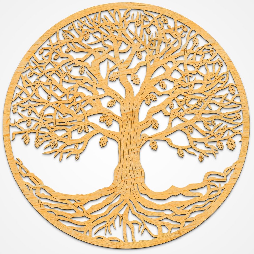 Natura Products Tree of Life Wall Decor, 37/48/70 cm Diameter, Handmade (Oak, Large—70 cm Diameter)