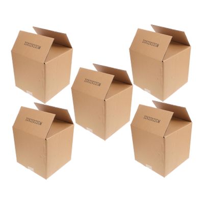 Square Brown Paper Shipping Boxes, 5-Pack for Moving