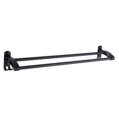 Double Black Aluminum Towel Bar for Wall Mounting