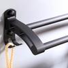 Double Black Aluminum Towel Bar for Wall Mounting view 4