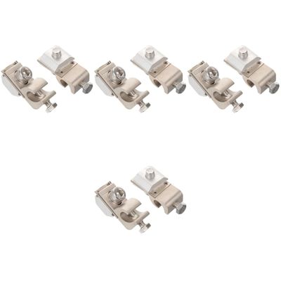 ibasenice 4 Sets Solar Panel Grounding Clamps, Silver, 2 Pieces × 4
