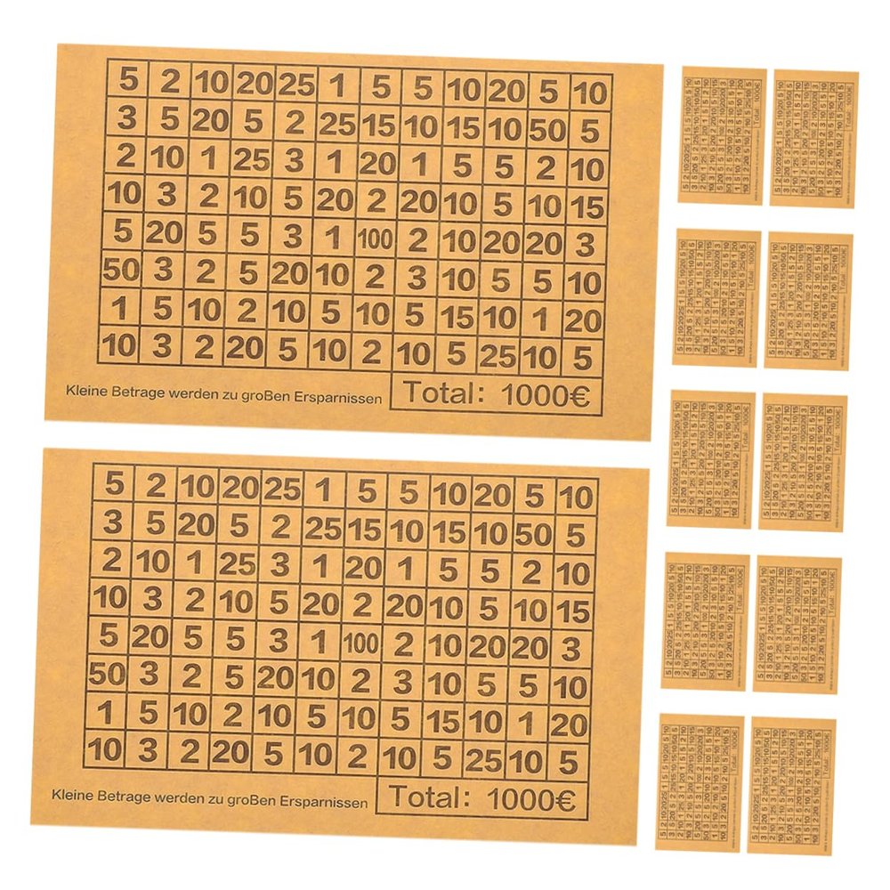 Savings Number Stickers, 40 Sheets, for DIY Savings Jars