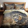Soft Sand Duvet Cover Set 180 x 200 cm, Snow Landscape Leopard Design view 1