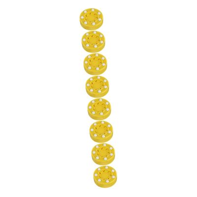 HEMOTON 4 Sets Roller Hockey Pucks, Yellow PP, 2 Pieces × 4