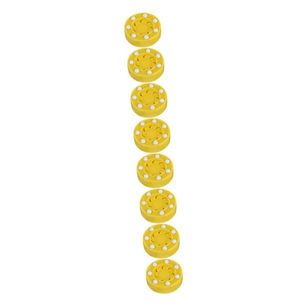 HEMOTON 4 Sets Roller Hockey Pucks, Yellow PP, 2 Pieces × 4