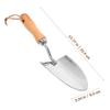 Stainless Steel Weeding Spade with Wood Handle, Silver, for Planting view 2