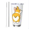 YFSGDLBN Cute Corgi Butt Printed Car Tumbler, 590 ml view 1