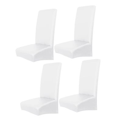 Vaguelly 4-Piece Stretch PU Chair Covers, White
