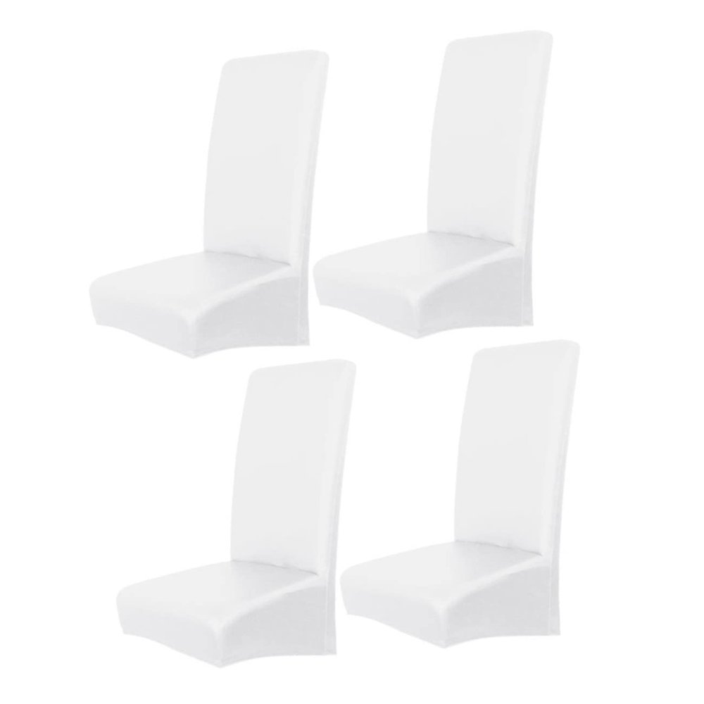 Vaguelly 4-Piece Stretch PU Chair Covers, White
