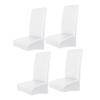 Vaguelly 4-Piece Stretch PU Chair Covers, White view 1