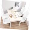 Vaguelly 4-Piece Stretch PU Chair Covers, White view 4