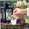 5-Piece Set of Vintage Silver Iron Plant Pots with Handles view 3