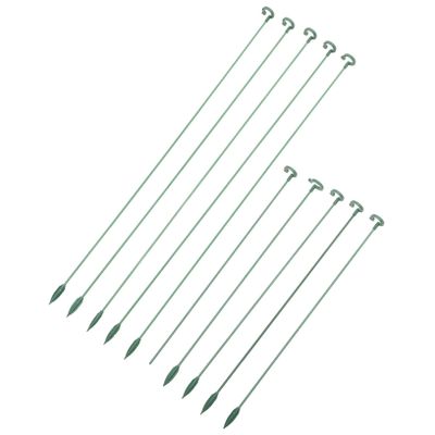 DECOMELODY Green Plant Supports, Lightweight and Durable Iron, 10-Pack, Sturdy Flower Support Stakes for Potted Plants, Garden and Indoor Use