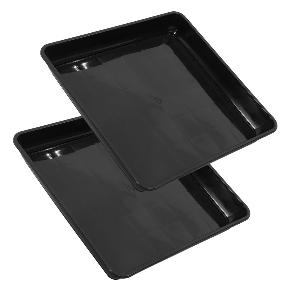 Parliky Square Plant Saucers, 36.5 cm, 2-Pack, PP Plastic, Weather-Resistant