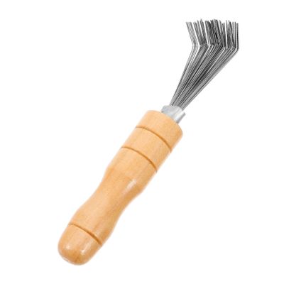 Gadpiparty Stainless Steel Flower Frog Cleaning Rake with Wooden Handle