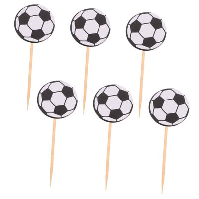 IMIKEYA 60-Piece Football Cake Toppers