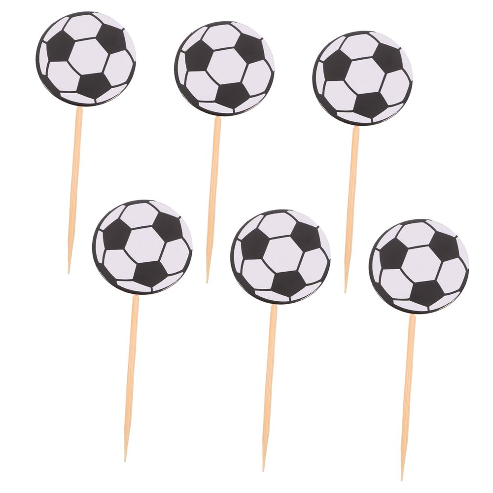 IMIKEYA 60-Piece Football Cake Toppers