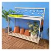 Metal Potting Bench for Outdoor Use, 2-Tier, Garden Workstation with Open Shelf for Patio and Yard (White, 126.5 x 45 x 115.5 cm) view 1