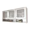 Stainless Steel Wall-Mounted Kitchen Cabinet, Double Door, Adjustable Shelves, Silver, A, 150 x 30 x 70 cm view 1