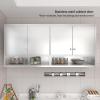 Stainless Steel Wall-Mounted Kitchen Cabinet, Double Door, Adjustable Shelves, Silver, A, 150 x 30 x 70 cm view 2