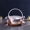 QCKNKMGG Flower Girl Basket with Wedding Ribbon and Lace view 2