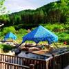 Blue Camouflage Sunshade Net for Hunting, Camping and Decoration, 1 x 5 m view 2