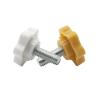 Threaded Knurled Nuts, 35 Pieces, M4/M5/M6/M8/M10, White/Yellow, Star-Shaped Plastic Knurled Screws for Hand Tightening (Yellow, M8, D38 mm × L35 mm, 3 pcs) view 2