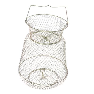 Collapsible Wire Fish Basket, 1 Pc., Galvanized Iron