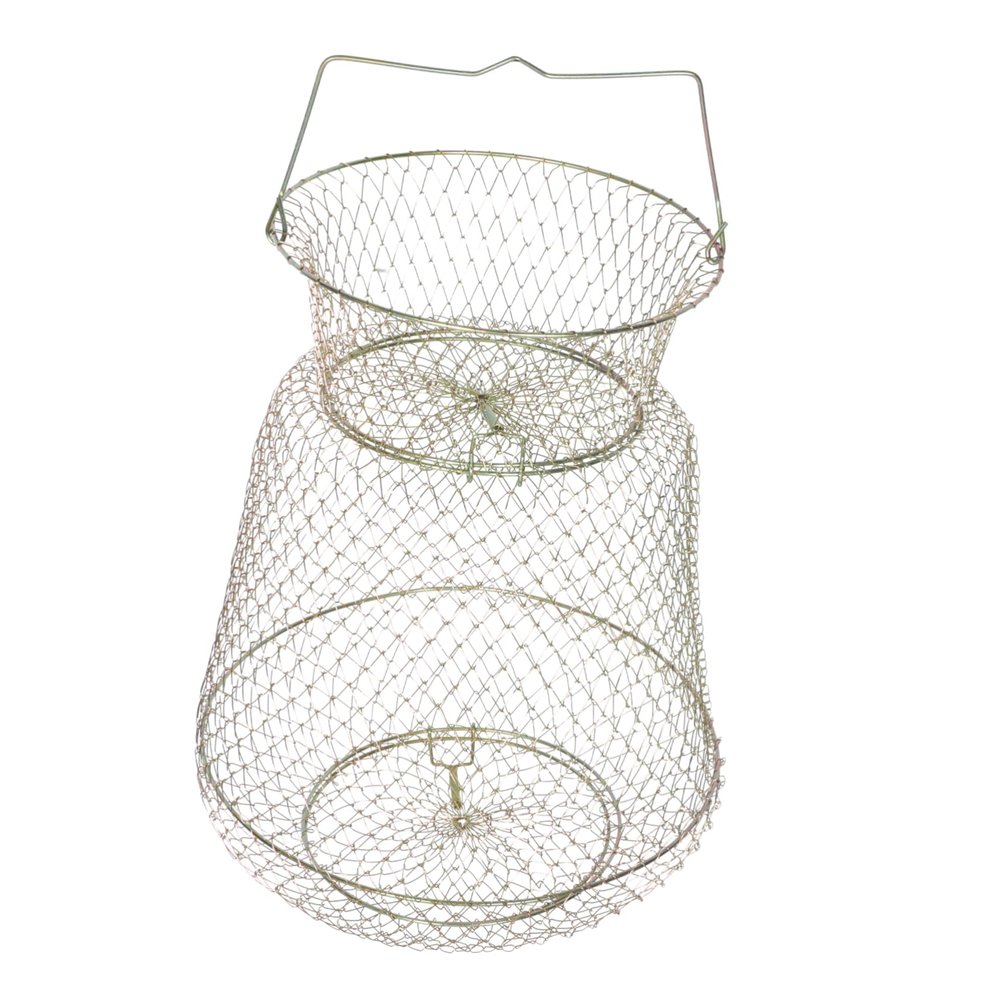 Collapsible Wire Fish Basket, 1 Pc., Galvanized Iron