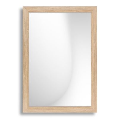 Infantasie N3 Wall Mirror with Frame, 65 x 70 cm, Natural Oak