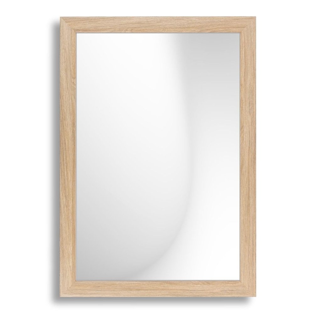 Infantasie N3 Wall Mirror with Frame, 65 x 70 cm, Natural Oak