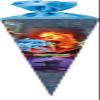 Nestler School Cone Set to Fill, Handmade Cardboard Cone, Schleich Eldrador Creatures 2, Tip Protector, Bow, Light Blue, 70 cm Round view 2