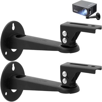 Aokicase Mini Projector/Camera Wall Mount, 360° Rotatable, Adjustable 7.8-Inch Metal Bracket, Black, 2-Pack