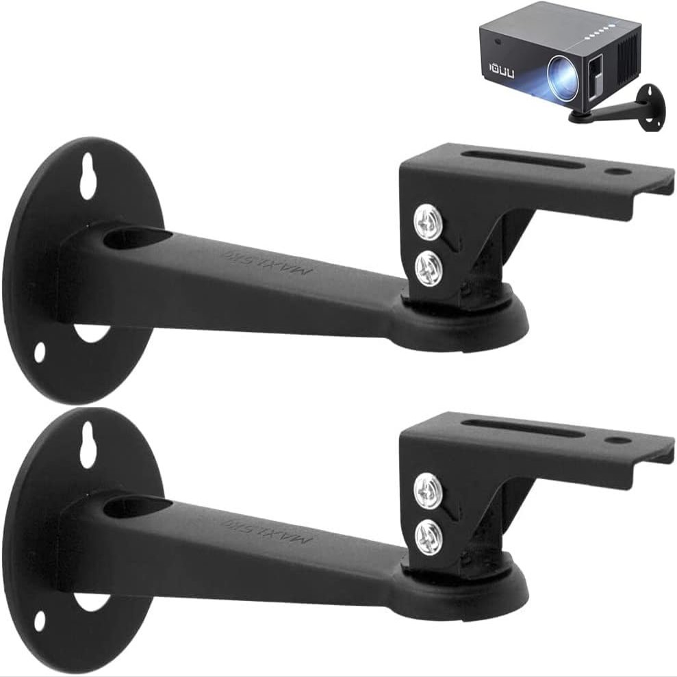 Aokicase Mini Projector/Camera Wall Mount, 360° Rotatable, Adjustable 7.8-Inch Metal Bracket, Black, 2-Pack