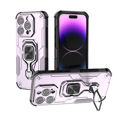 SORAKA Case for iPhone 15 Pro with 360° Rotating Metal Stand and Magnetic Plate