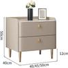 Wood Nightstand with Drawers, Faux Marble Top and PU Leather Accents view 3