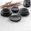 CreaTable 24414 Vesuvio Black 18-Piece Stoneware Dinnerware Set for 6, Made in Portugal view 2