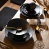 CreaTable 24414 Vesuvio Black 18-Piece Stoneware Dinnerware Set for 6, Made in Portugal view 4