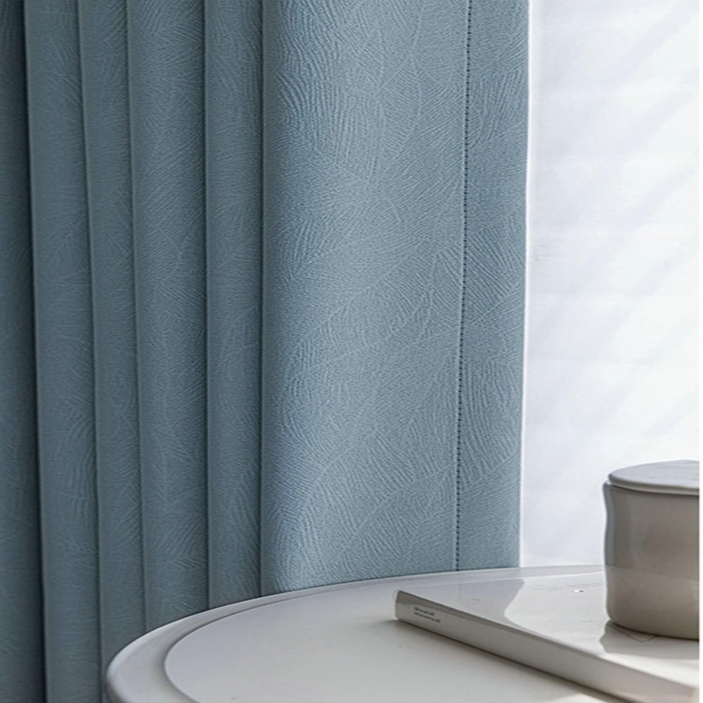 Homxi Blackout Curtains, 2 Panels, 2 x 137W x 214H cm, Solid Blue, Grommet Top