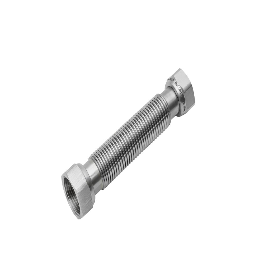 Flexo Flexible Extendable Stainless Steel Corrugated Tube with Gasket, 1", 130–220 mm, M x M