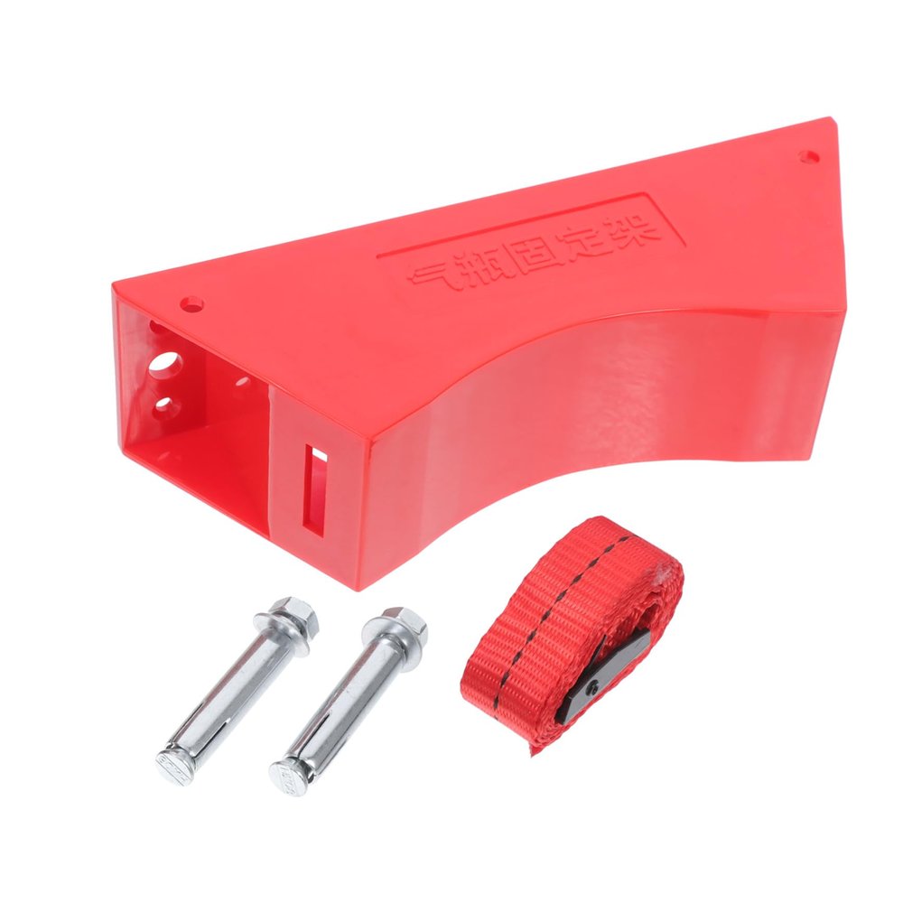 ERINGOGO Gas Cylinder Wall Mount with Red Strap for 40 L Oxygen and Propane Cylinders