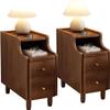 Tall, Narrow Nightstand, Set of 2, with Drawers, Stylish Side Table for Small Spaces view 1