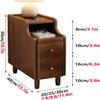 Tall, Narrow Nightstand, Set of 2, with Drawers, Stylish Side Table for Small Spaces view 2