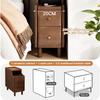 Tall, Narrow Nightstand, Set of 2, with Drawers, Stylish Side Table for Small Spaces view 4