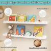 Gieanoo Wooden Picture Ledge, 30 cm, Scalloped Floating Shelves, Set of 2 view 4