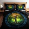 Generic Black 3-Piece Bedding Set, 180 x 200 cm, Easy-Care Duvet Cover with Pillowcases, Forest Round Tree Design view 1