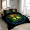 Generic Black 3-Piece Bedding Set, 180 x 200 cm, Easy-Care Duvet Cover with Pillowcases, Forest Round Tree Design view 3