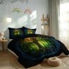 Generic Black 3-Piece Bedding Set, 180 x 200 cm, Easy-Care Duvet Cover with Pillowcases, Forest Round Tree Design view 4