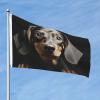 Flag, 2 x 3 ft, Double-Sided Outdoor Flag with 2 Grommets, Dachshund Design, Polyester, All-Season Yard Decoration view 1
