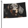 Flag, 2 x 3 ft, Double-Sided Outdoor Flag with 2 Grommets, Dachshund Design, Polyester, All-Season Yard Decoration view 2